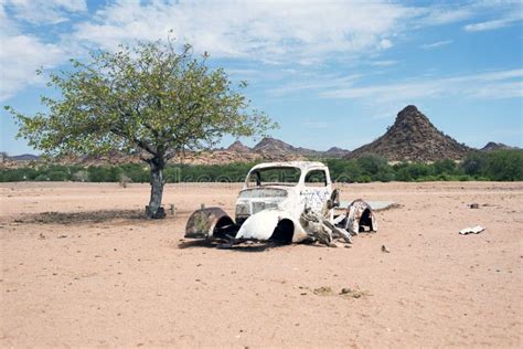 Wreck And Abandoned Car In Nairobi Kenya Africa Desert Stock Image