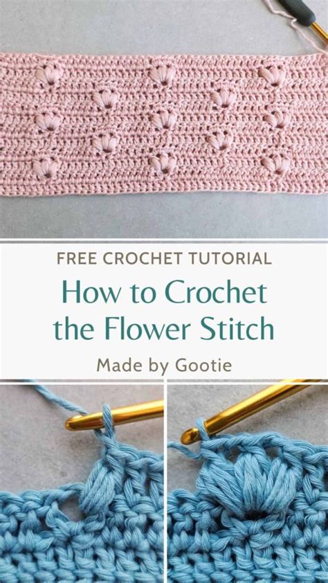 Crochet Flower Stitch Free Tutorial Made By Gootie