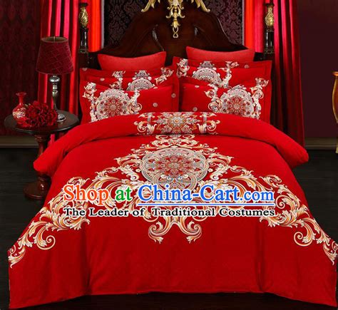 Traditional Chinese Wedding Bed Sheets Set