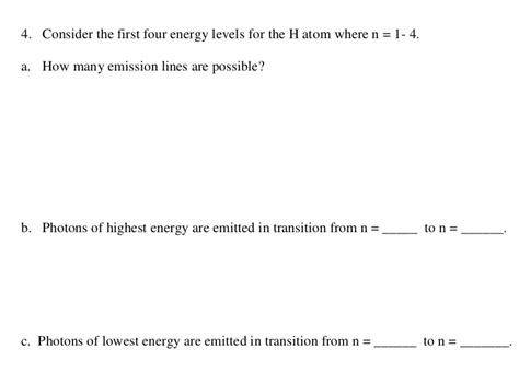 Emission Spectra And Energy Levels Worksheet Ivuyteq