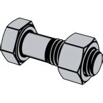 Din Hexagon Head Bolts With Hexagon Nut For Steel Structures