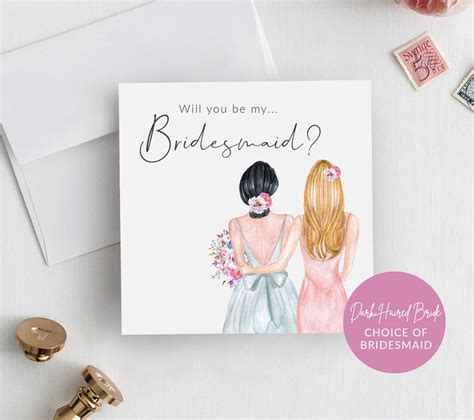 Will You Be My Bridesmaid Printable Proposal Cards Instant Etsy