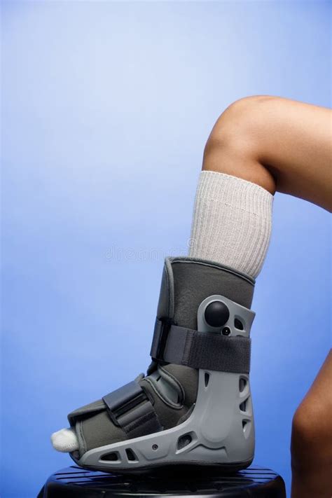 Orthopedic Air Supported Pump Boot To Support Ankle Leg Foot Brace Stock Image Image Of Care