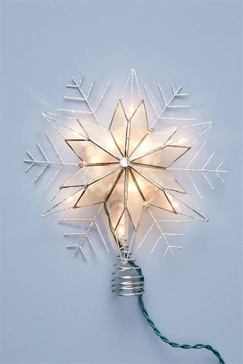 Illuminated Capiz Snowflake Tree Topper Anthropologie Christmas