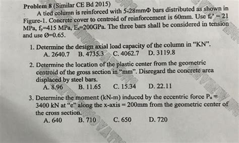 A tied column is reinforced with 528 mmΦ bars Chegg