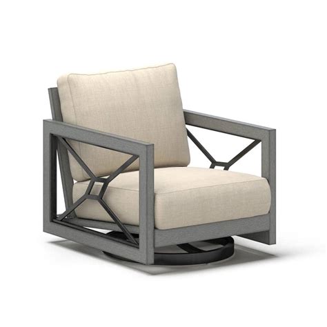 Ulax Furniture Marindo Piece Aluminum Outdoor Swivel Lounge Chair