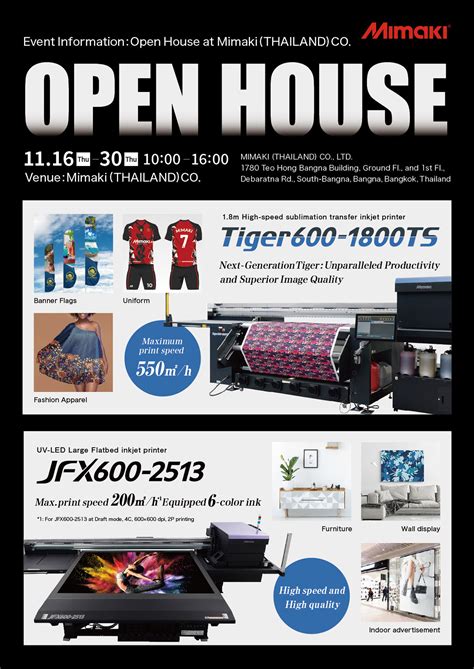 Open House For Asia And Oceania At Mimaki Thailand November To