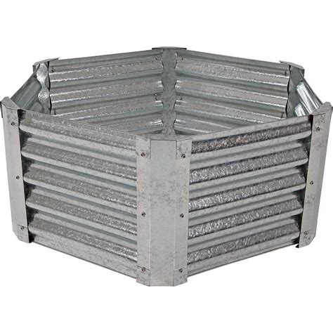 Sunnydaze Decor 40 In Hexagon Galvanized Steel Raised Garden Bed Rcm