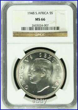 Silver Shillings Ms Ngc South Africa S Uncirculated Five