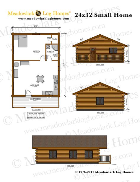 24x32 Log Home Meadowlark Log Homes