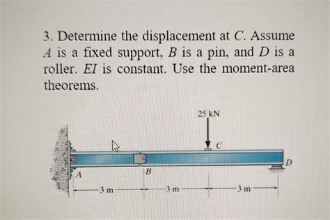 Solved 3 Determine The Displacement At C Assume A Is A Chegg