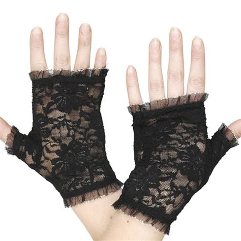 Fingerless Lace Gloves Shine Trimmings And Fabrics