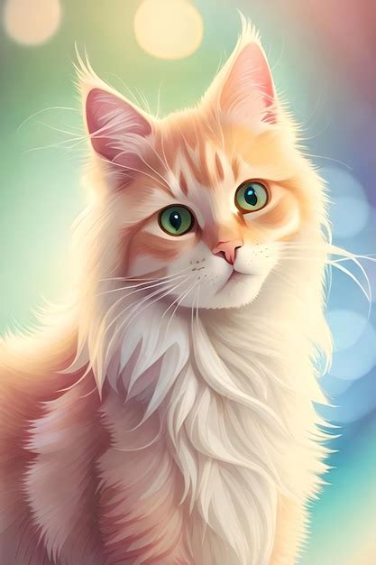 Una Pintura De Un Gato Con Ojos Verdes Foto Premium