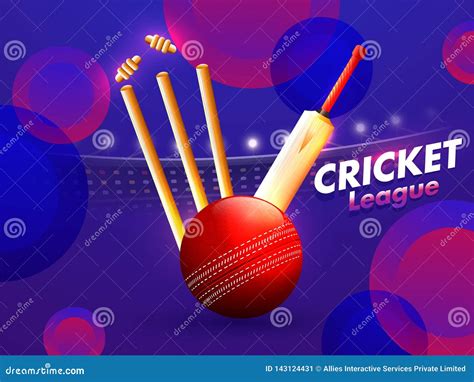 Banner Or Poster Design Of Cricket Championship League Stock