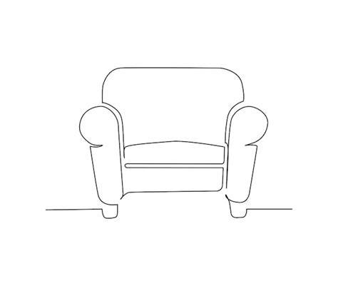 Premium Vector | Continuous one line drawing of spacious modern chair ...