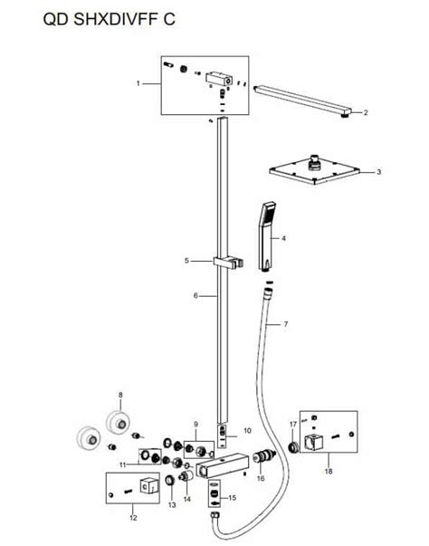 Bristan Quadrato Thermostatic Surface Mounted Shower Valve With Diverter