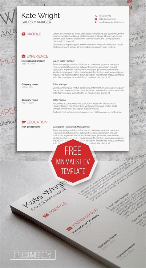 Smart Freebie Word Resume Template The Minimalist Freesumes