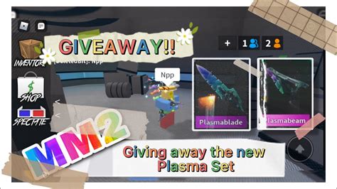 Mm2 Plasma Set Giveaway Closed Free Godly 1 Youtube