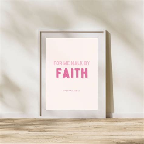 Walk by Faith Bible Verse Instant Download PDF Art - Etsy