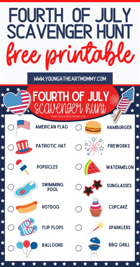 FREE Fourth of July Scavenger Hunt Printable Game