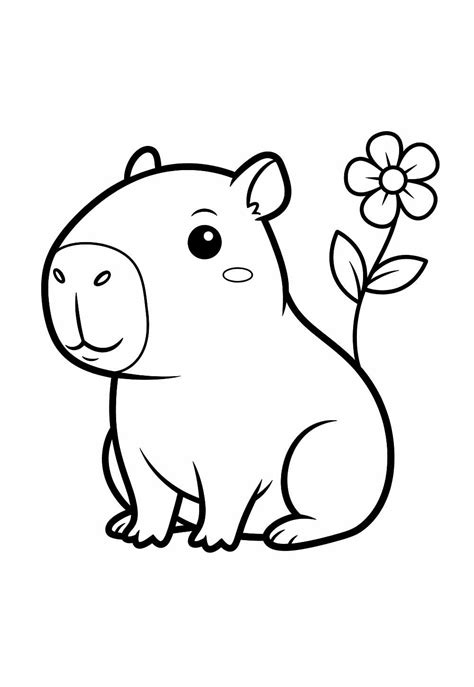 Desenho De Colorir De Capivara
