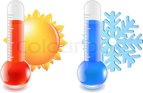 Thermometer Hot And Cold Temperature Stock Vector Colourbox