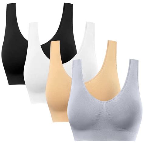 4 Pack Sports Bras For Womenwomens Wireless Braseamless Smooth Comfort Wirefree T Shirt Bra