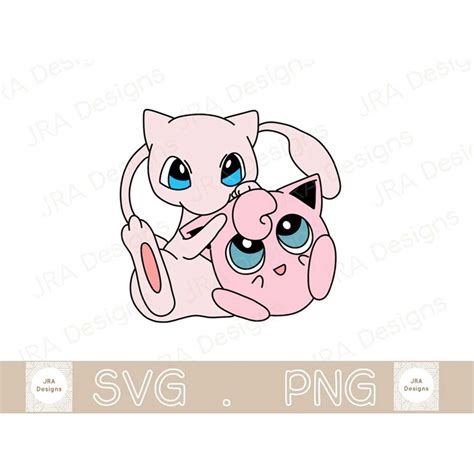 Mew And Jigglypuff Svg And Png Pokemon Svg Cricut Cut File Inspire