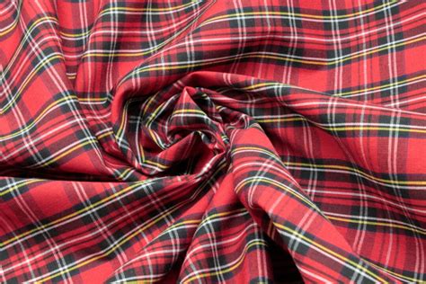 Red Royal Stewart Tartan Check 65 Polyester 35 Perc Cotton Tartan Fabric By The Yard Etsy