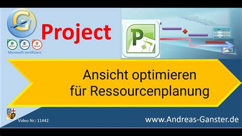 Ansicht für Ressourcenplanung optimal zurechtrücken MS Project