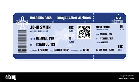 Boarding Pass Template Travel Flight Ticket Vector Illustration With