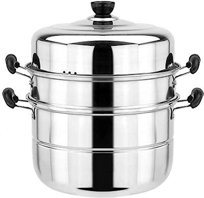 Mano 2 Tier Stainless Steel Steamer Pot 11 Inch Steam Pot Set Cooking