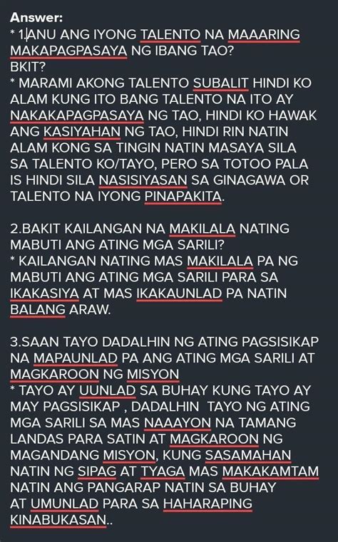 Pagsusurisagutin Ang Mga Sumusunod Na Tanong Alin Sa Mga Tanong Ang