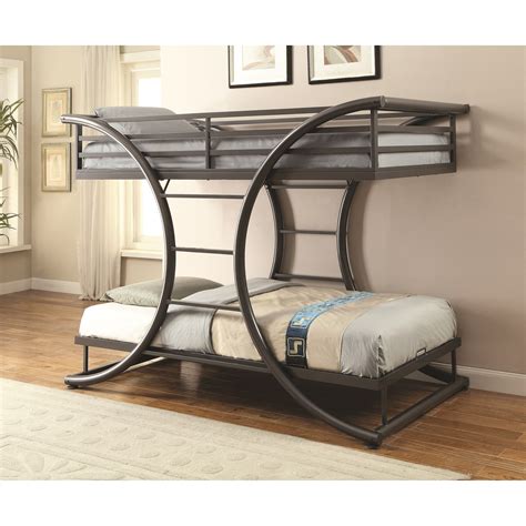 Coaster Bunks Twin-over-Twin Contemporary Bunk Bed | A1 Furniture & Mattress | Bunk Beds