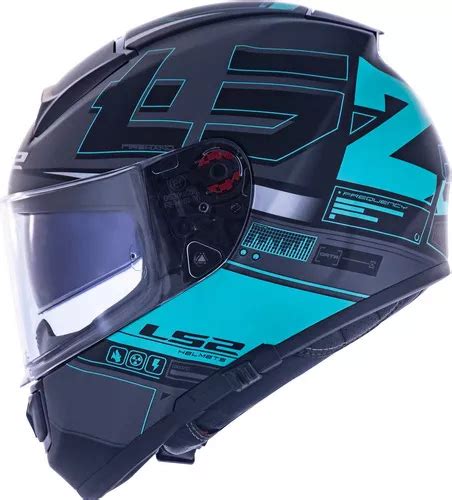 Capacete Ls Vector Ff Frequency Preto Azul Fosco Cor Preto Azul