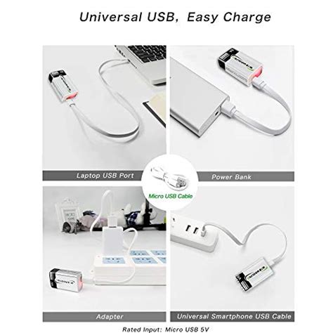 Deleepow V Lithium Ion Usb Rechargeable Battery High Capacity Mah