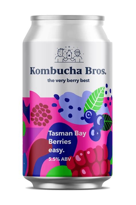 Kombucha Bros Tasman Berries Alcoholic Kombucha 12x330ml Cans Nz Delivery