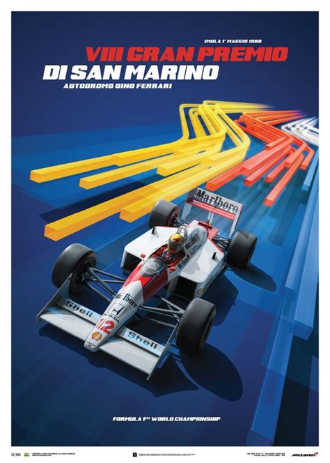 Automobilist Ayrton Senna Mclaren Mp44 San Marino Gp 1988 Poster