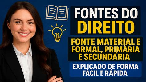 📚💡 FONTES DO DIREITO: FONTE MATERIAL E FORMAL, PRIMÁRIA E SECUNDÁRIA ...