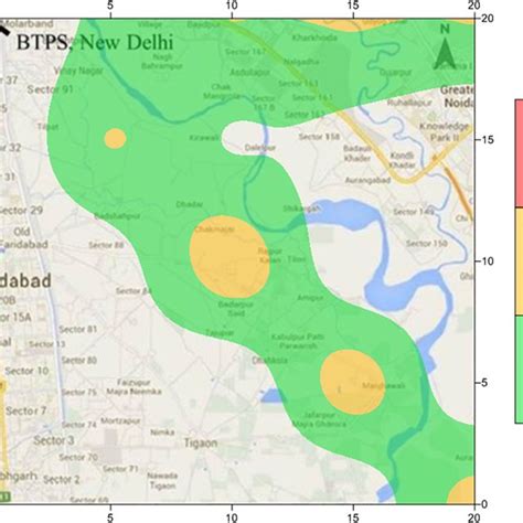 Spatial Distribution Of Yearly Average Ambient Concentrations Of