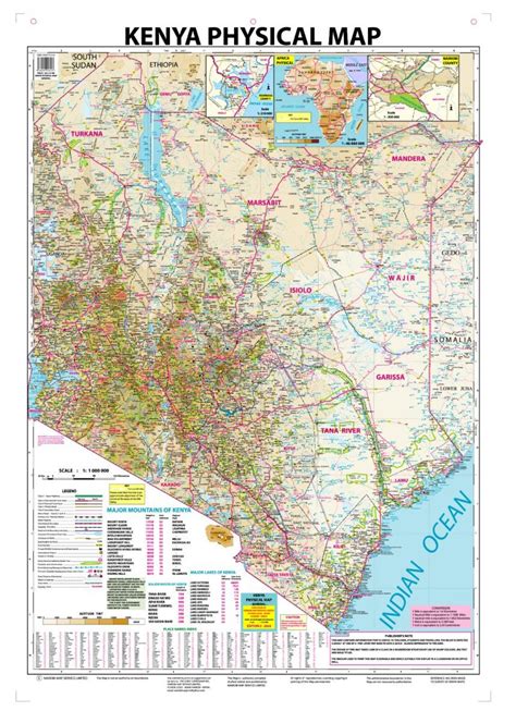 KENYA PHYSICAL MAP - GENERAL - Nuria Store