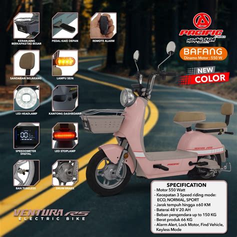 Jual Sepeda Motor Listrik E Bike Pacific Ventura R Bergaransi Resmi