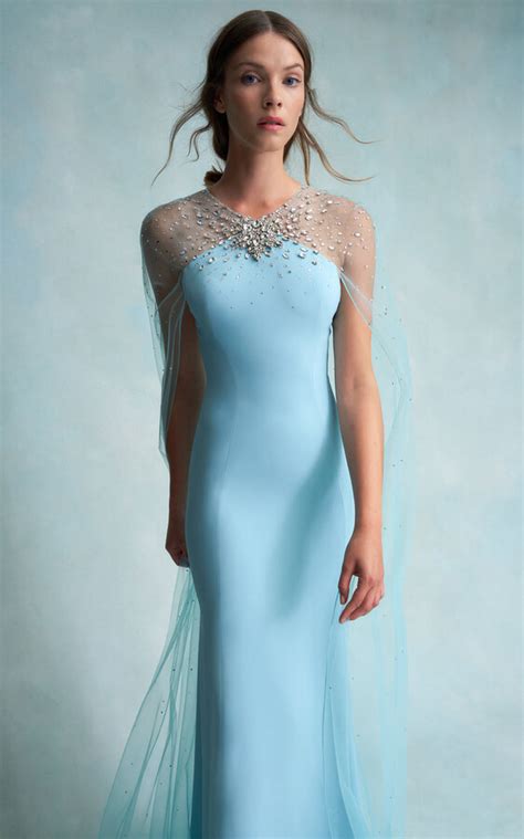 Jenny Packham Wren Beaded Caped Gown Shopstyle Evening Dresses