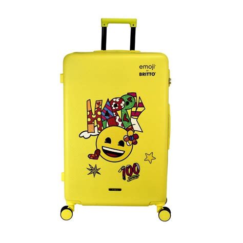 Mala Grande 32Kg Em ABS Emoji By Britto Cor Amarelo Emoji Malas