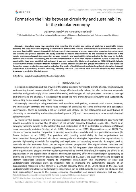 PDF Formation The Links Between Circularity And Sustainability In The