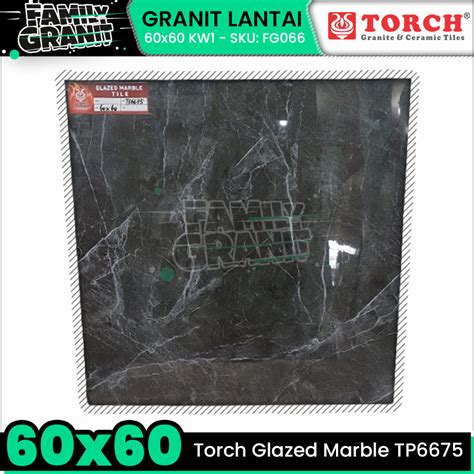 Jual Granit 60x60 Hitam Lantai Motif Marmer Torch Marble TP6675 Glossy