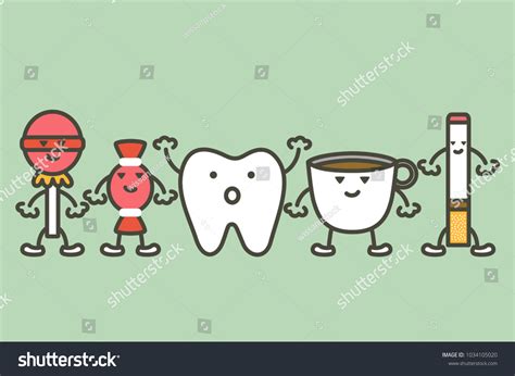 Causes Tooth Damage Decay Yellow Teeth Stock Vector (Royalty Free ...