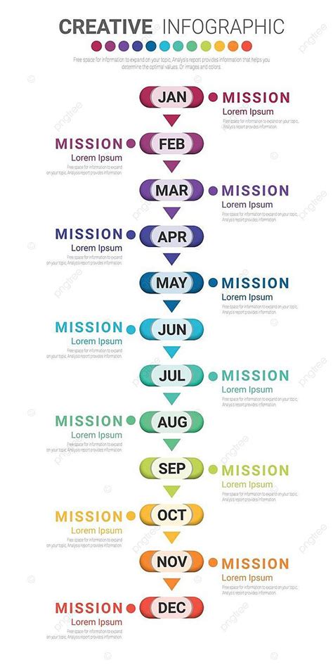 Monthly Infographic Planner Design For One Year Timeline Of Months