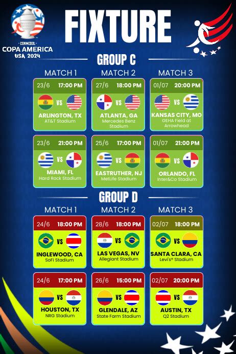 Copa America 2024 Printable Bracket And Schedule Pdf With Full List Of