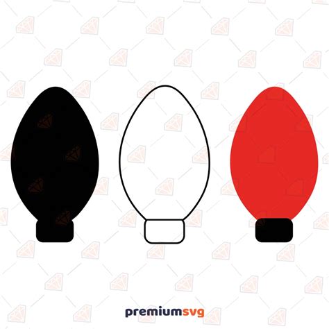 Christmas Bulbs Outline Svg Bundle Christmas Lights Clipart Svg Vector